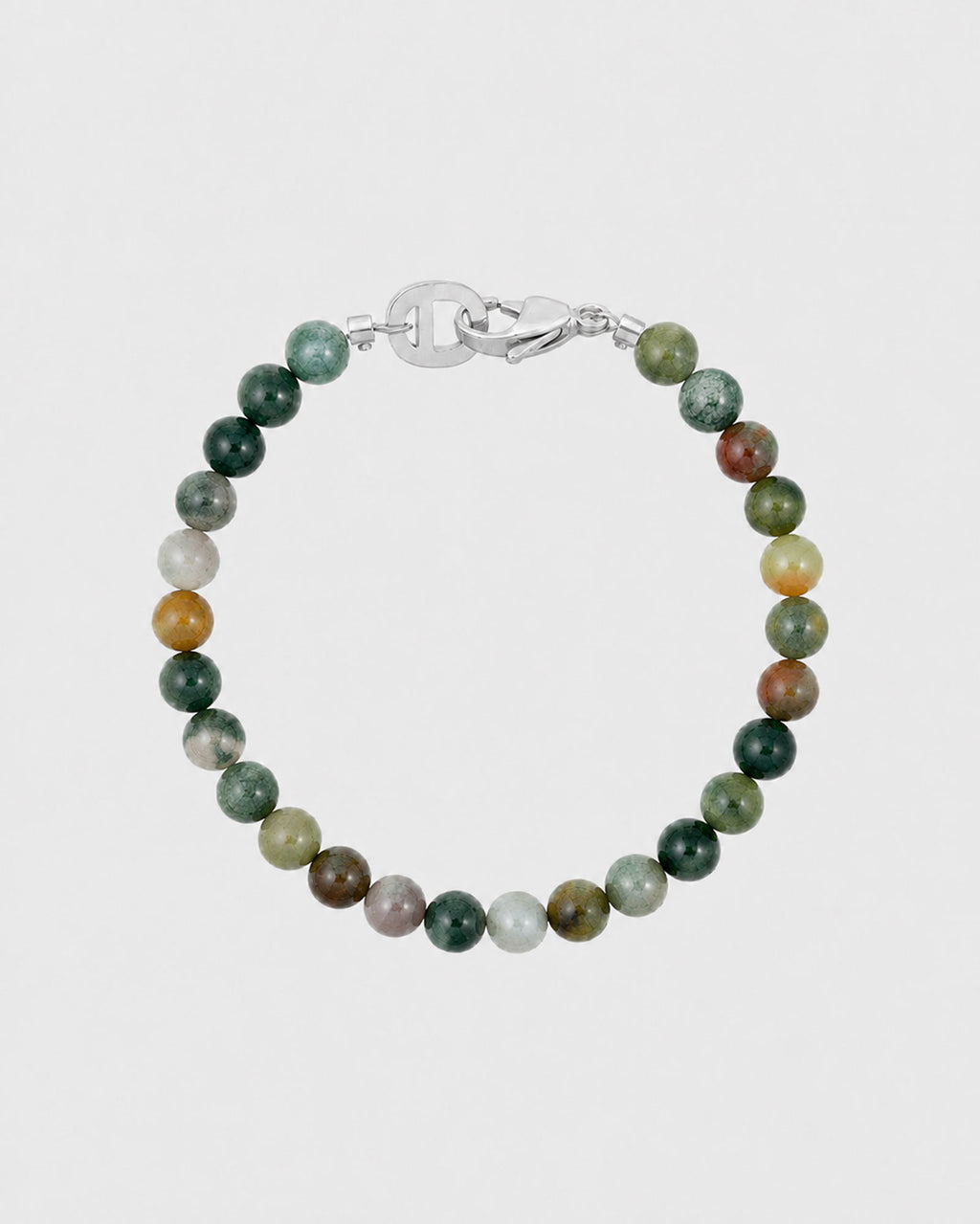 Silver_Green_Agate_Bracelet_6mm