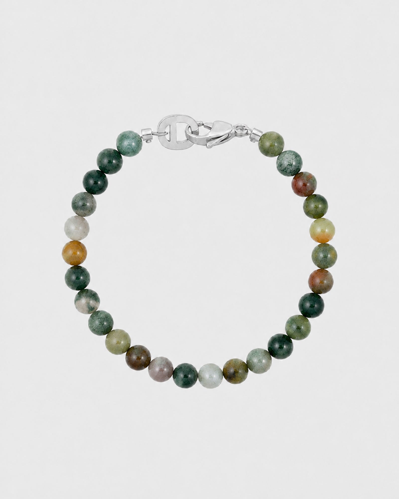 Silver_Green_Agate_Bracelet_6mm