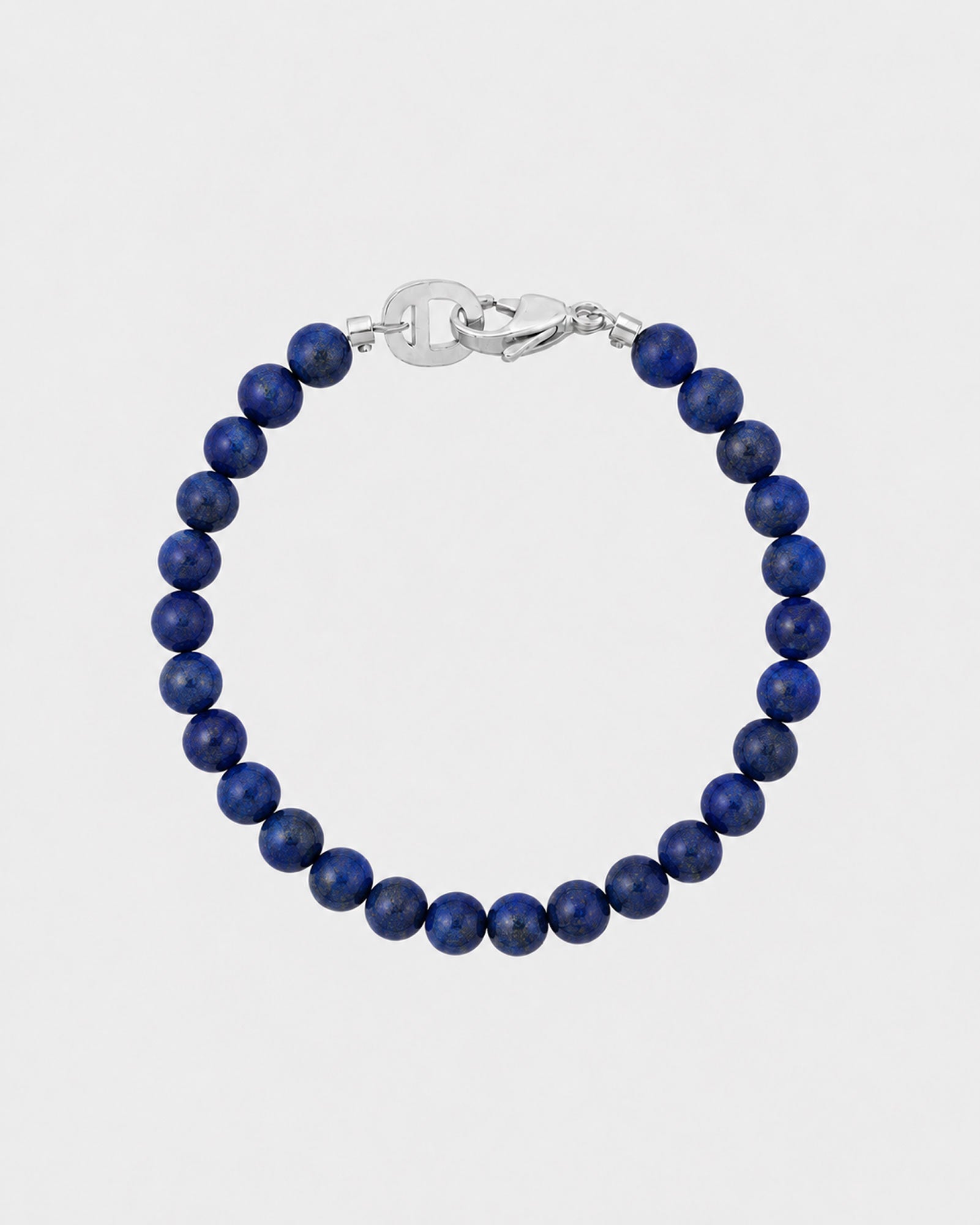 Silver Lapis Lazuli Bracelet 6mm - Natural Stone Bracelet - Dicci