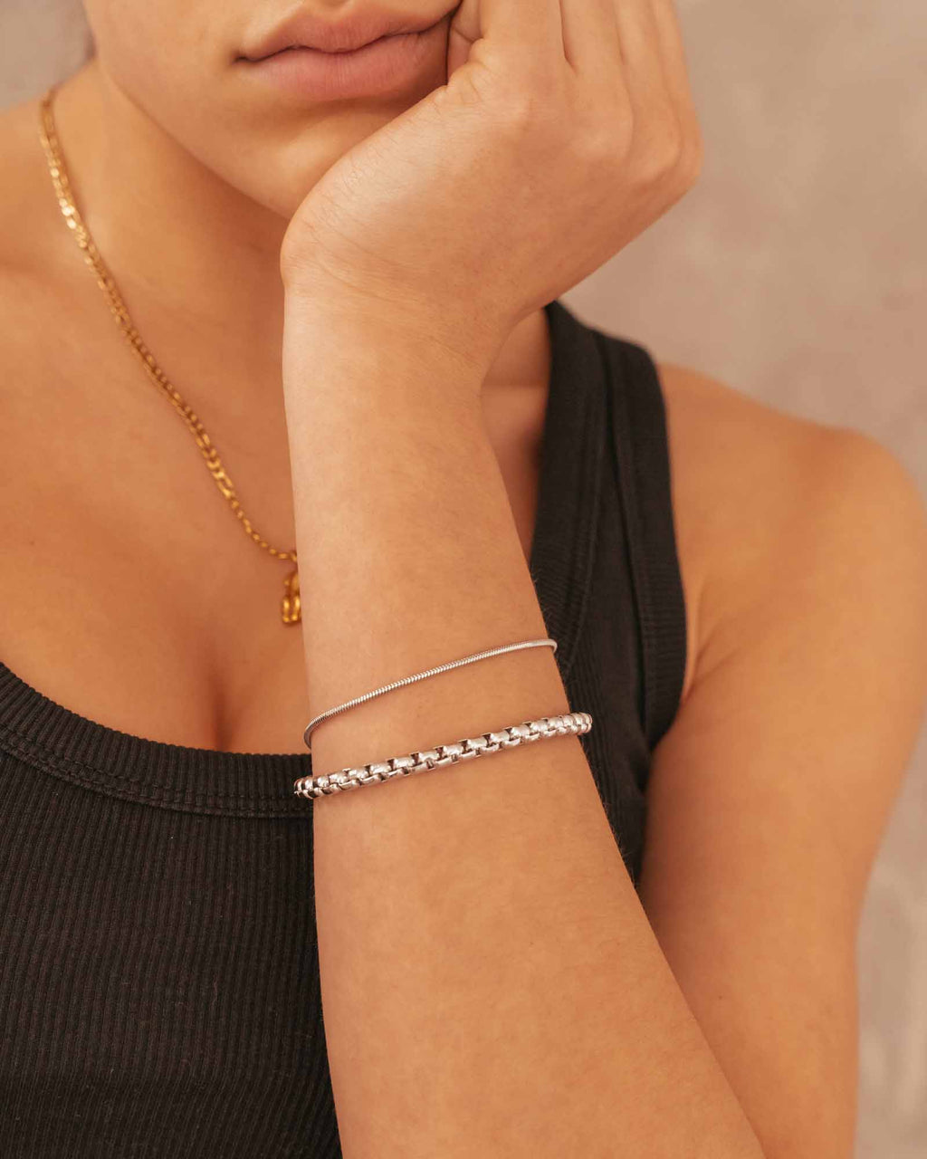 Silver rolo  Chain Bracelet