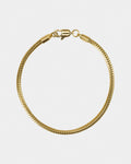 A sgolden snake bone chain bracelet with a width of 0.3cm, displayed against a white background.