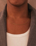 Snake Bone Chain Necklace Golden