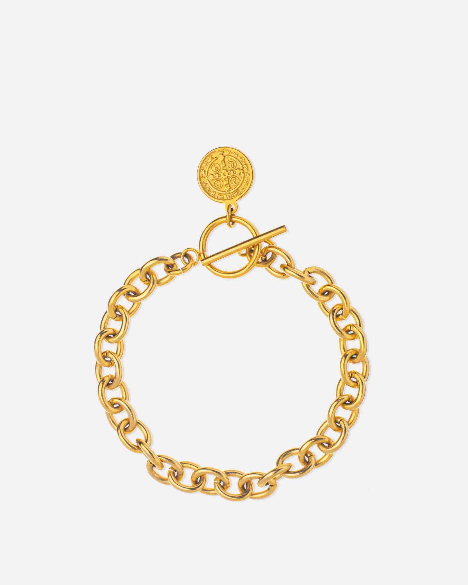 Golden St. Benedict's link bracelet