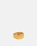 Stainless Steel Golden Sunray Ring worn on hand