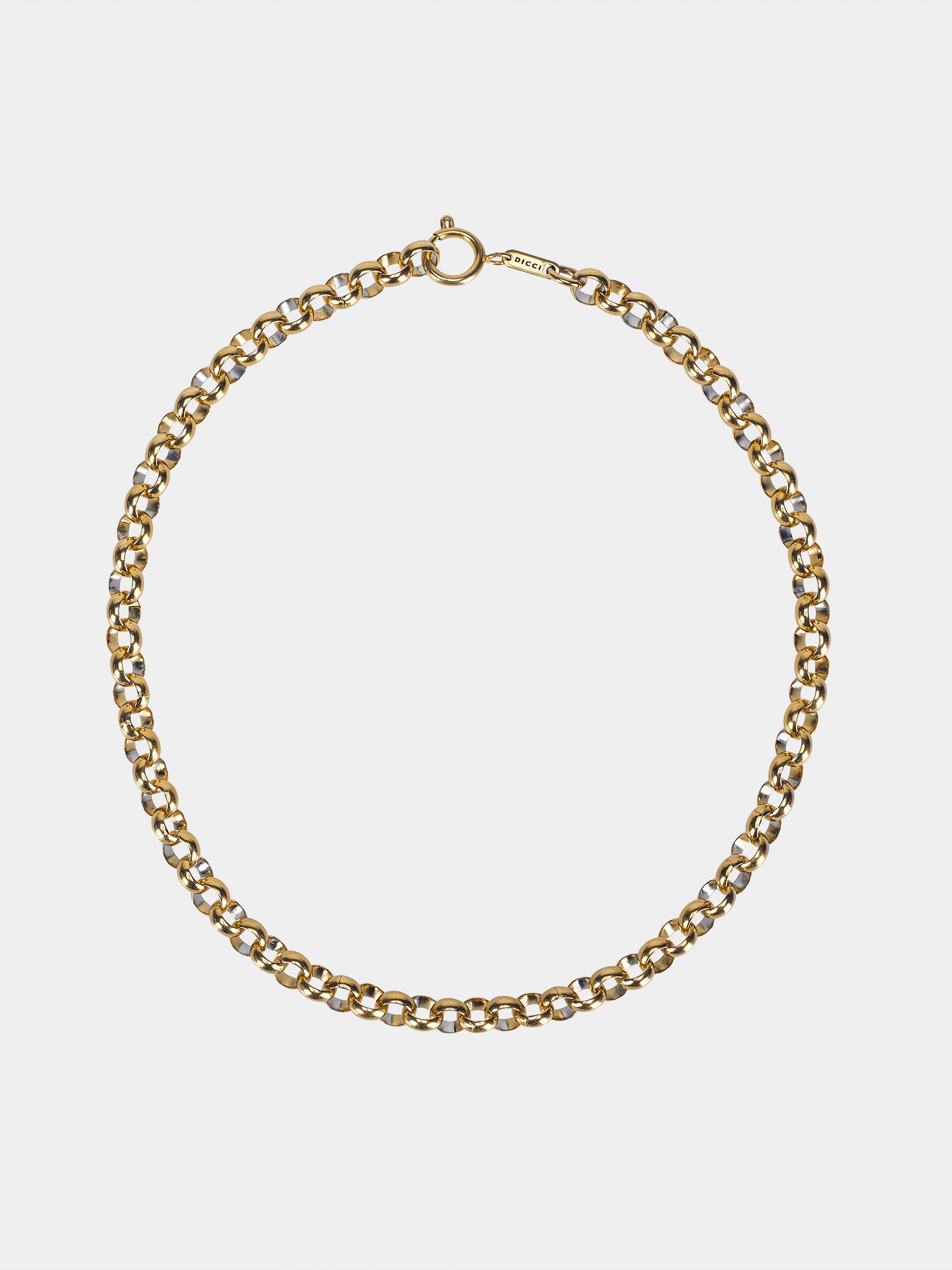 Stainless Steel Rolo 8mm Chain Necklace Golden - Unisex Jewelry