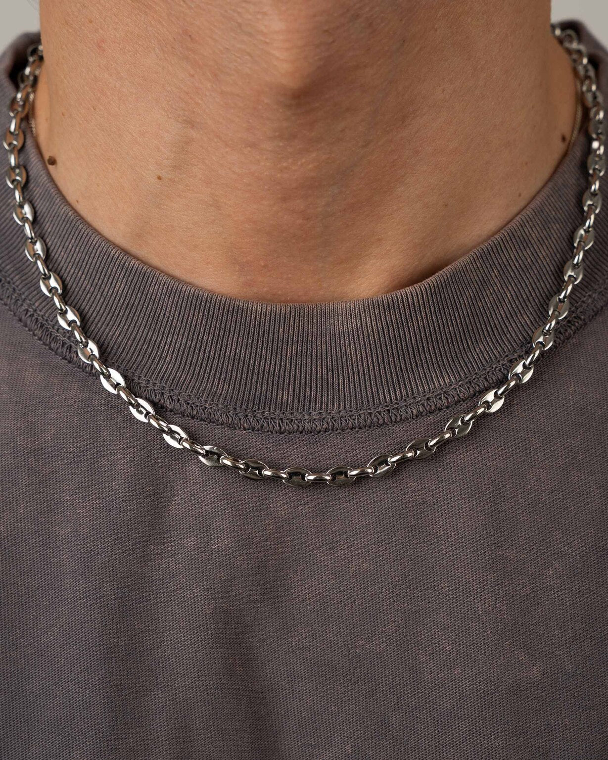 Steel Necklace Coffee Bean Chain - Unisex Necklaces
