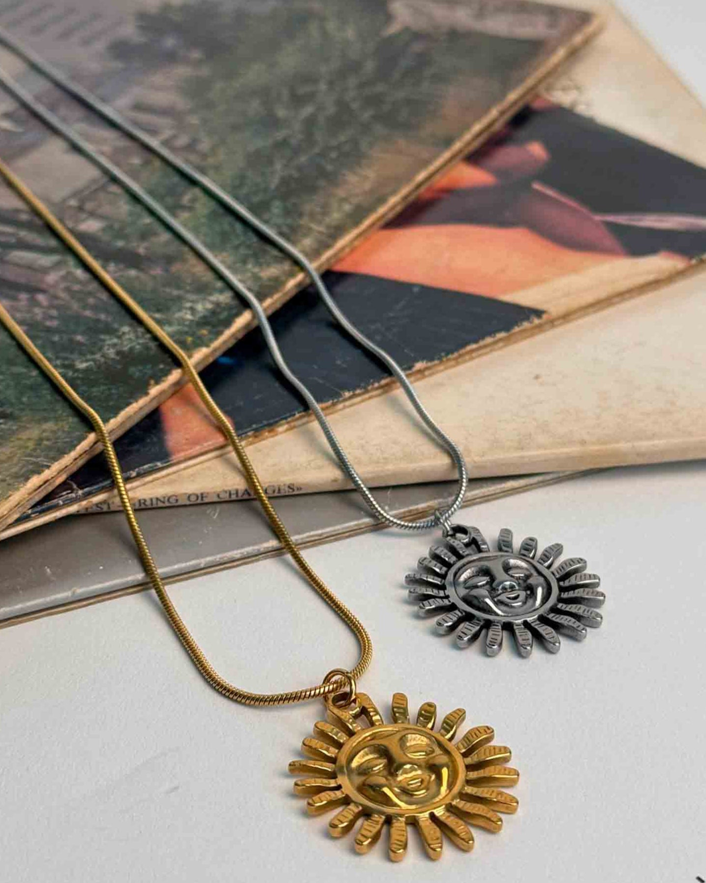 Sunflare Silver Stainless Steel Pendant