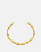 Golden bambu bracelet in stainless steel