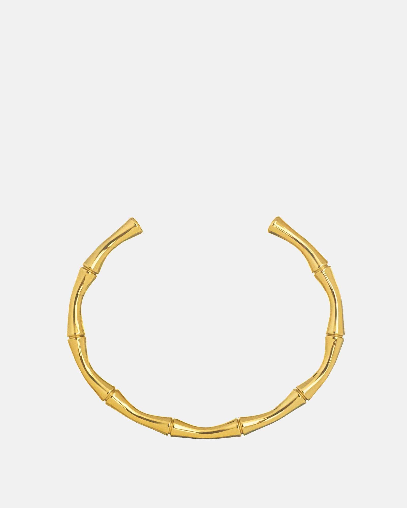 Golden bambu bracelet in stainless steel