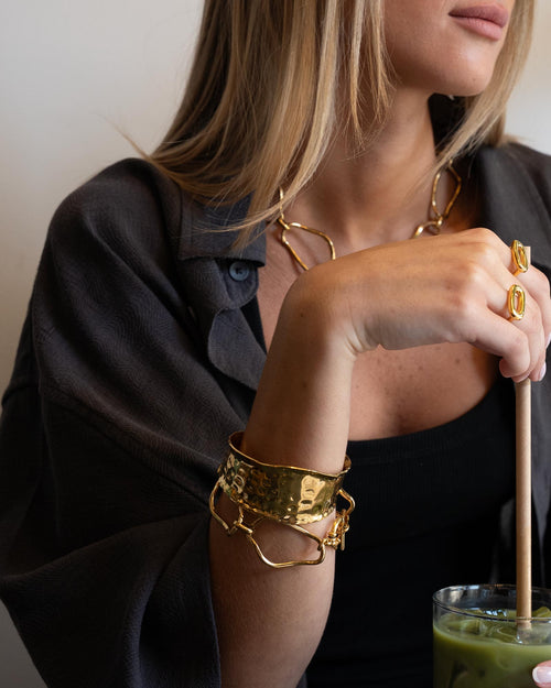 Chunky Bracciale Cuff Dorato