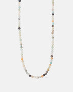 Collar de piedras naturales de amazonita, disponible en plateado y dorado