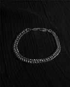 Pulsera de plata con doble cadena cubana