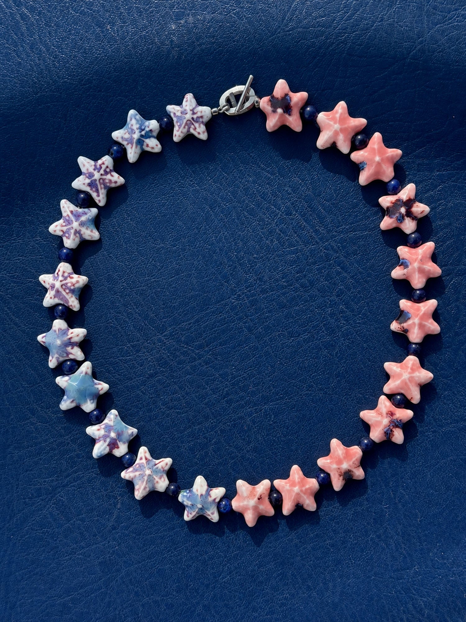Collana di Pietre Naturali Blue Lace Agate e Red Jasper