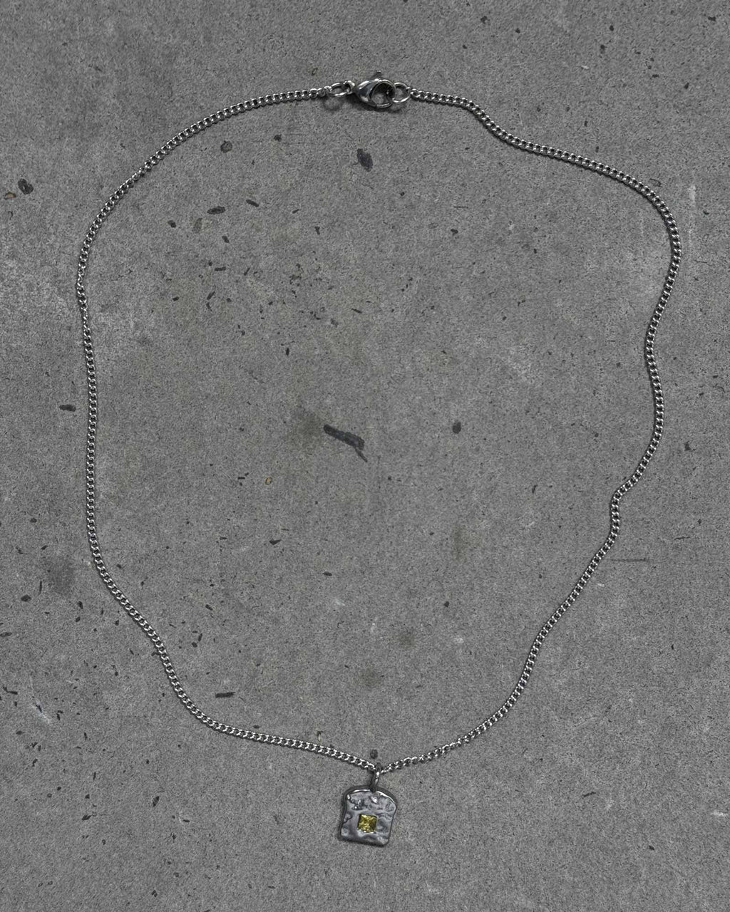 emerald necklace in stainless steel