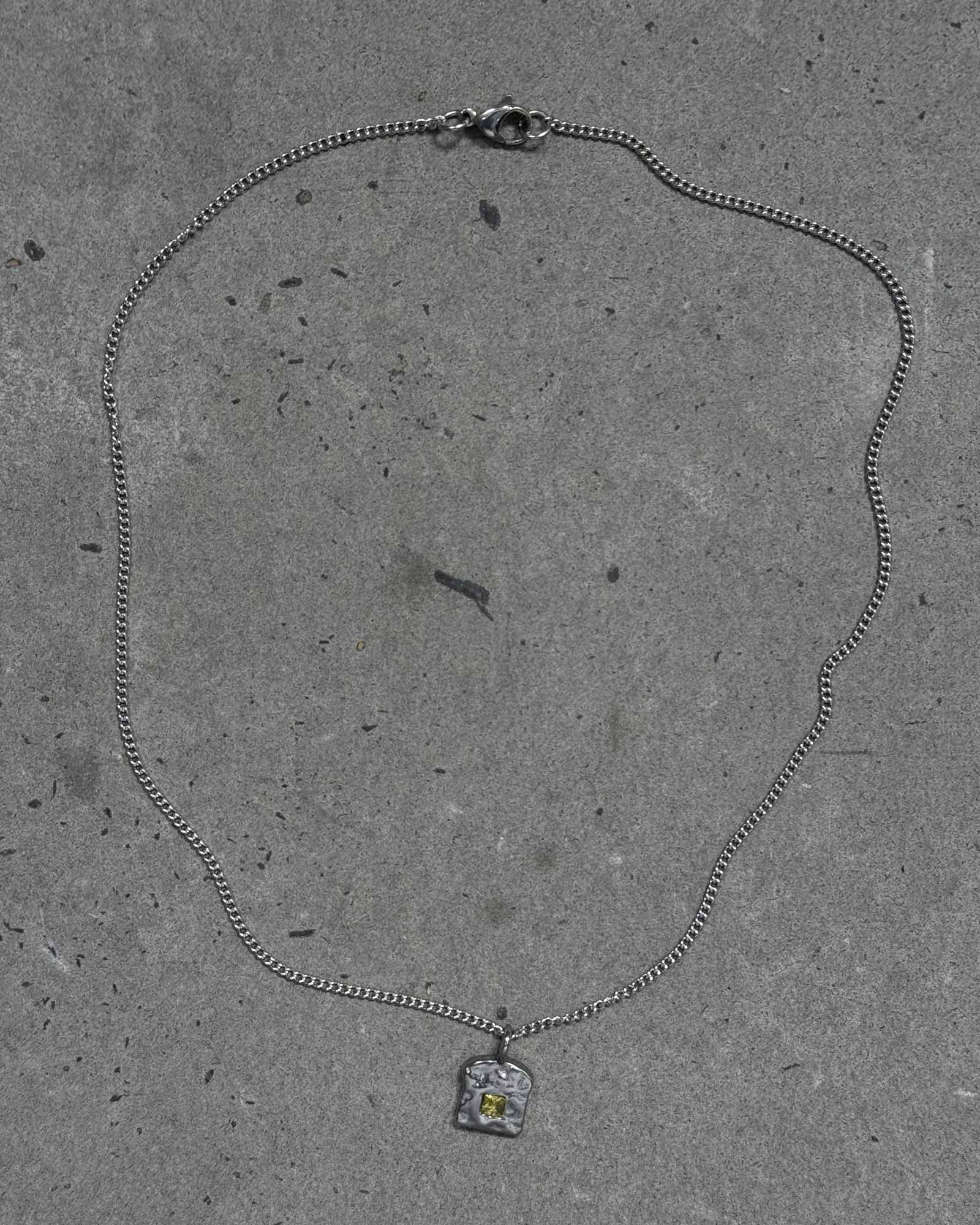 emerald necklace in stainless steel