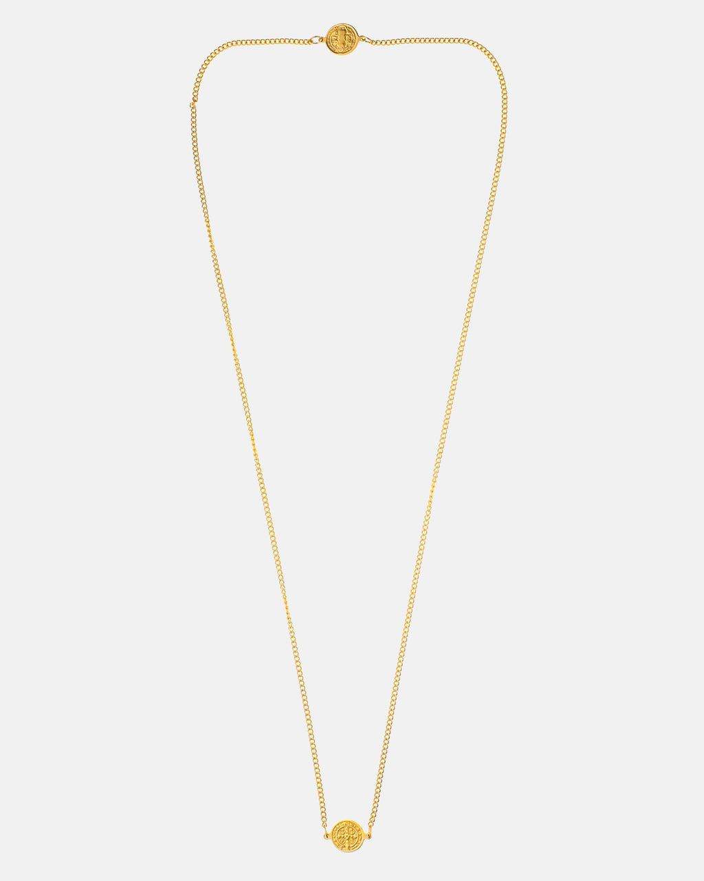 Golden St. Benedicts scapular close-up