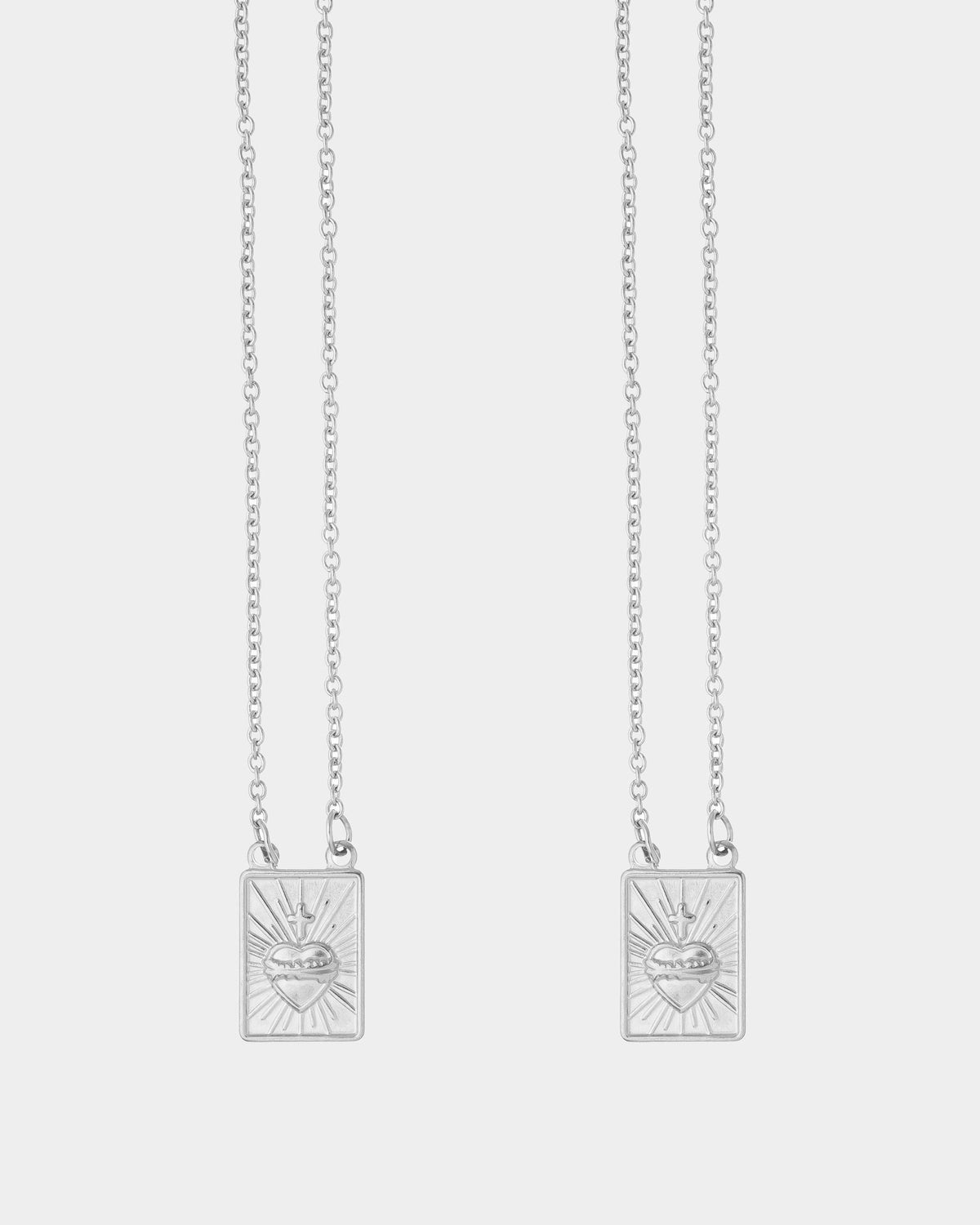 Silver flaming heart