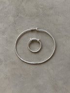 Thin Hammered Silver Bangle