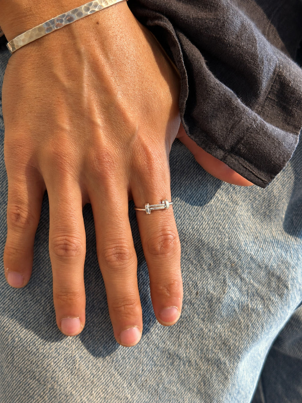 product photo of crossover ring in model