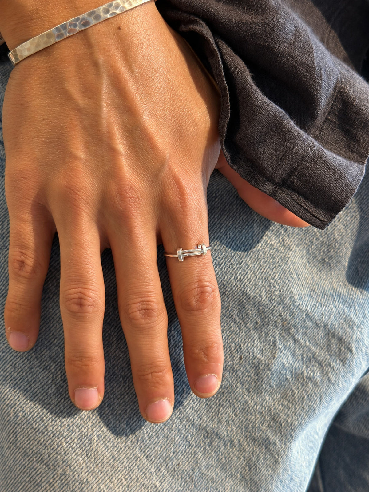 product photo of crossover ring in model
