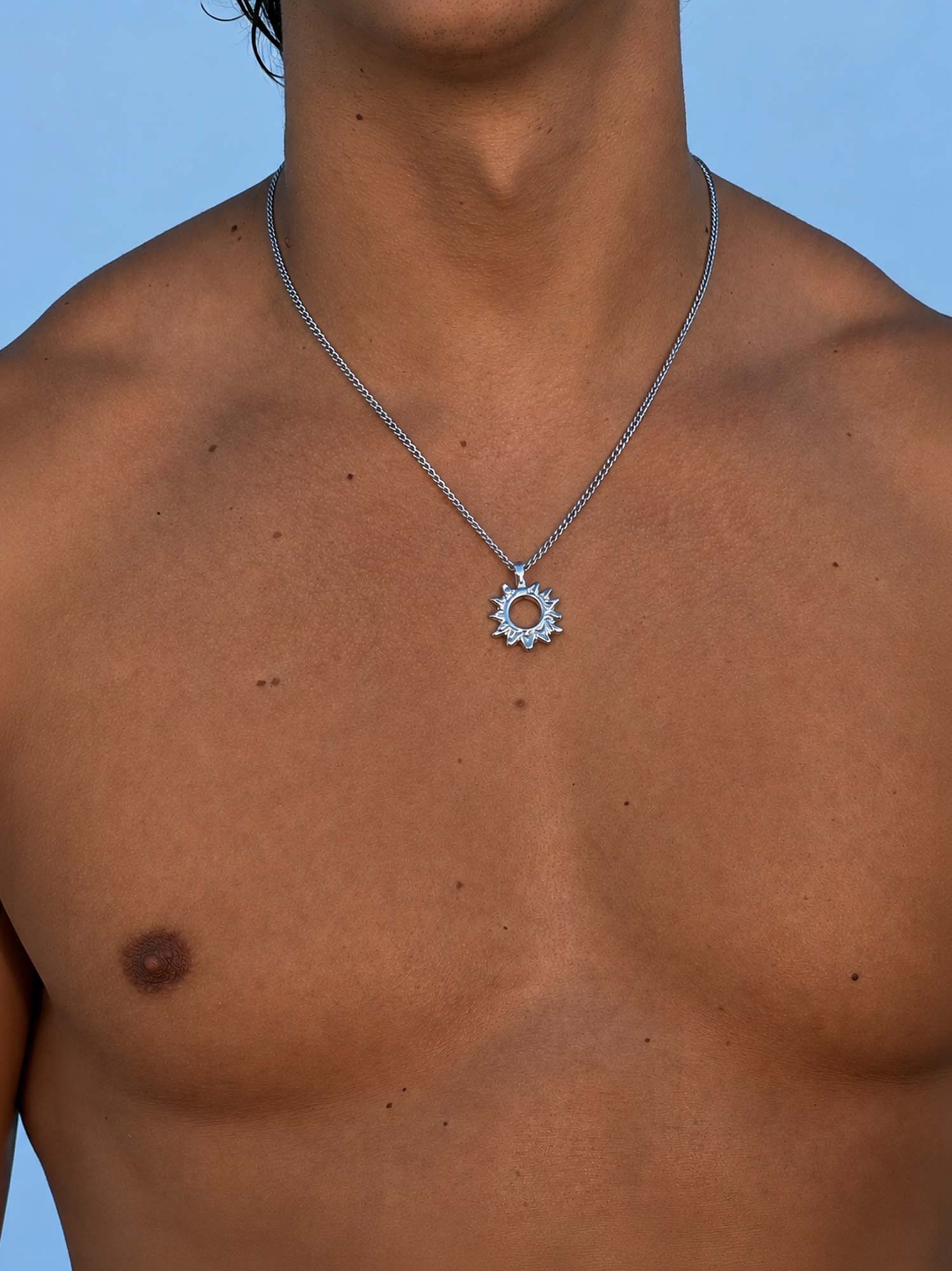 Sunburst Rhodium Necklace