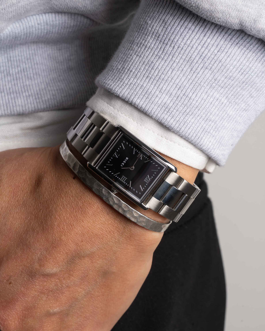 muse watch black with stainless steel strap