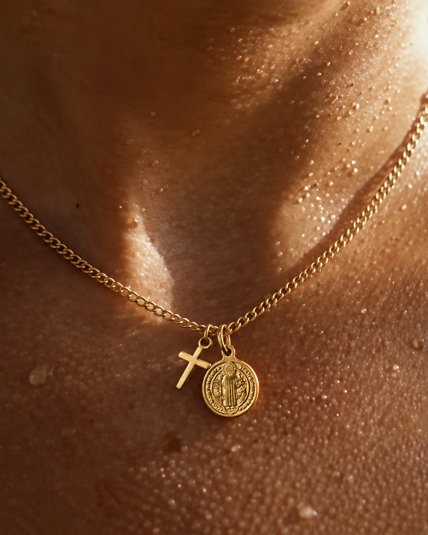 mykonos thin necklace golden