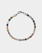 Pulsera de cuentas multicolores sobre un fondo blanco - Pulsera Milos