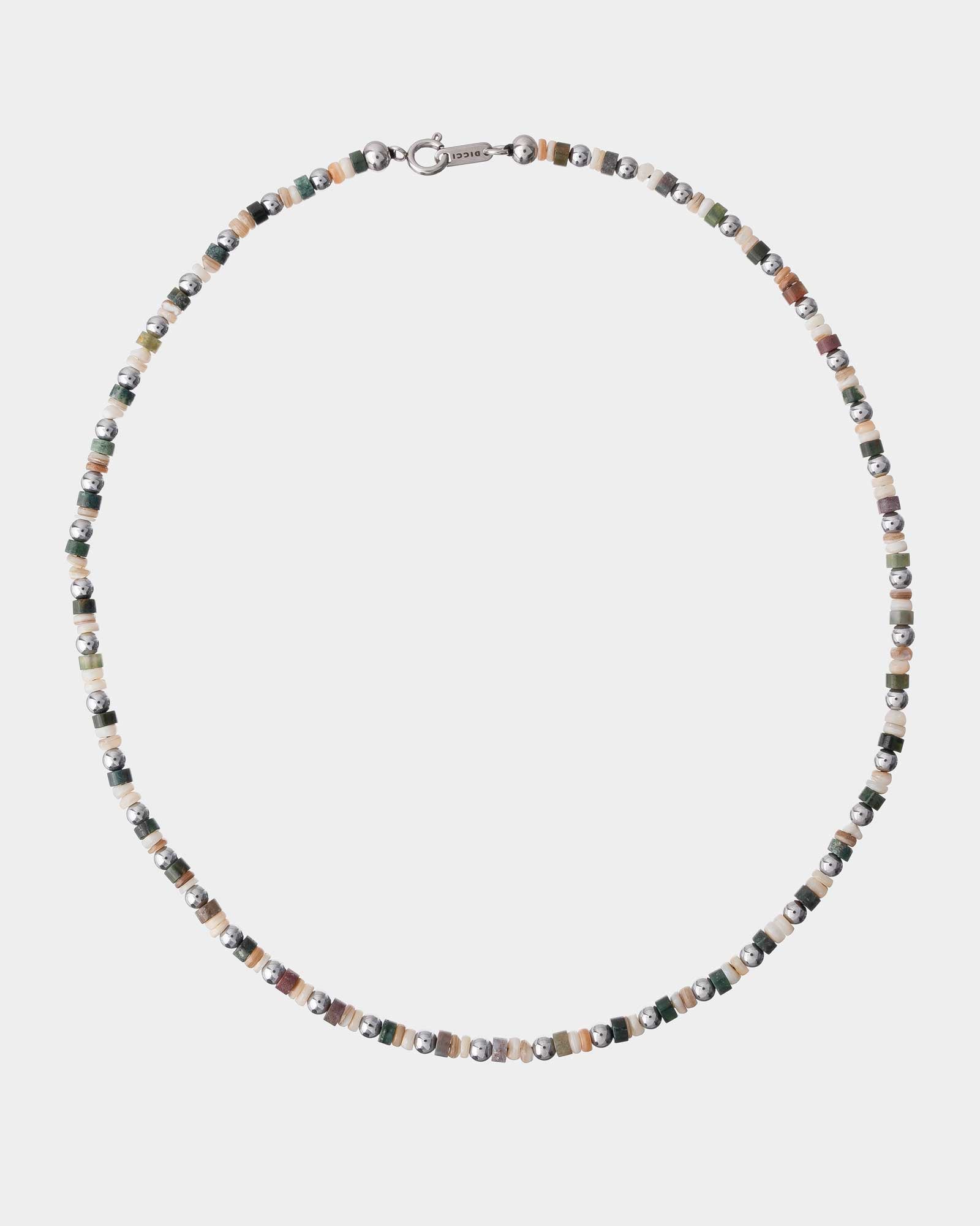 Necklace with multicolored beads on a white background - Nerano Necklace