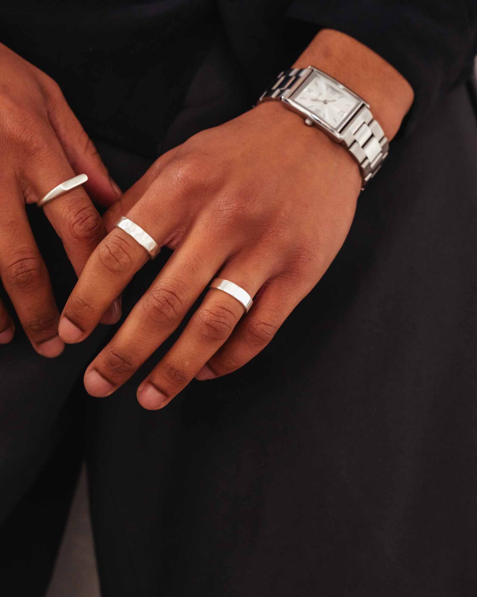 polished silver ring