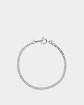 Silver curb cuban chain bracelet in stainless steel