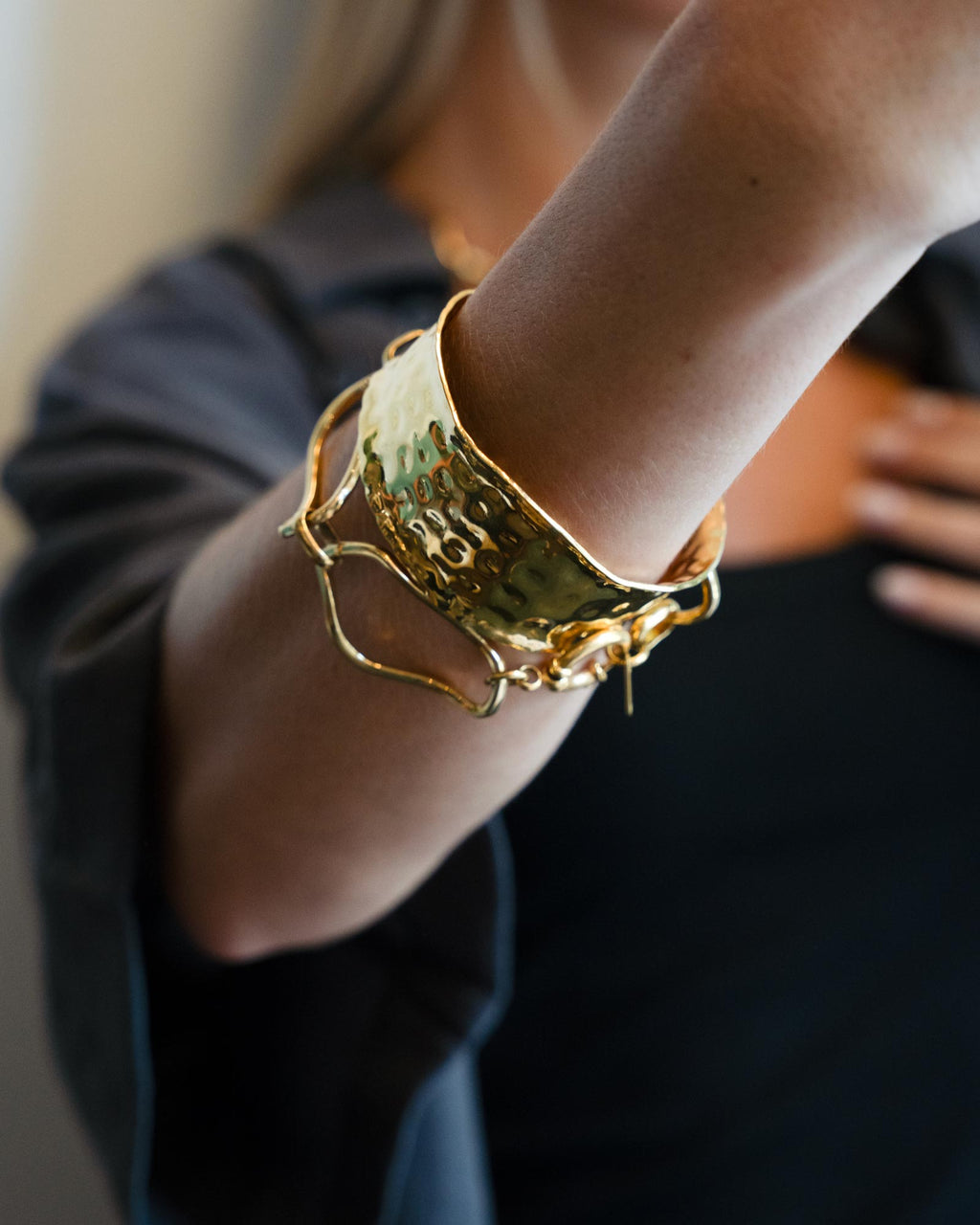 Chunky Golden Cuff Bracelet