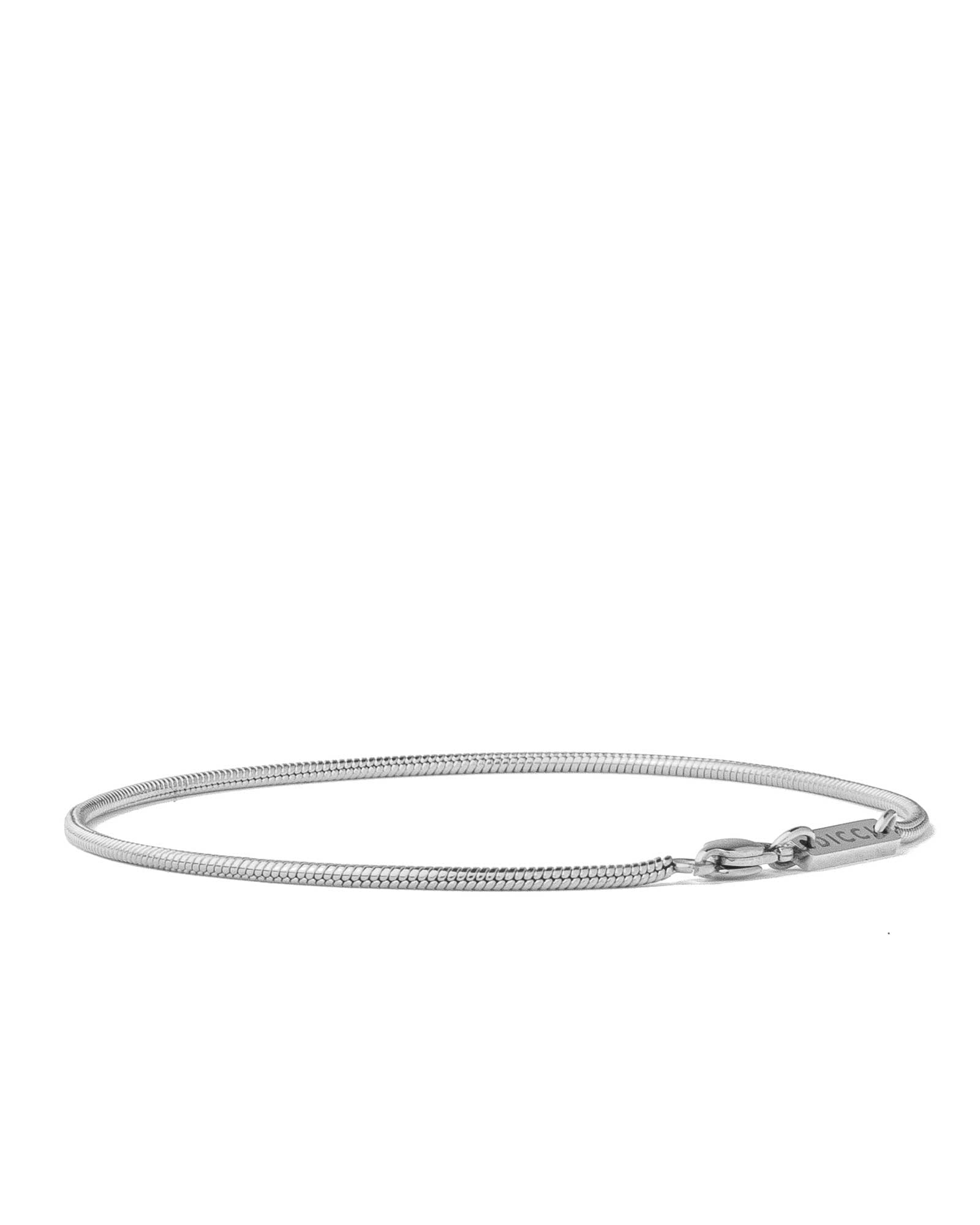 Silver snake bracelet detail