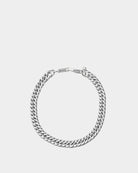 double cuban chain silver bracelet