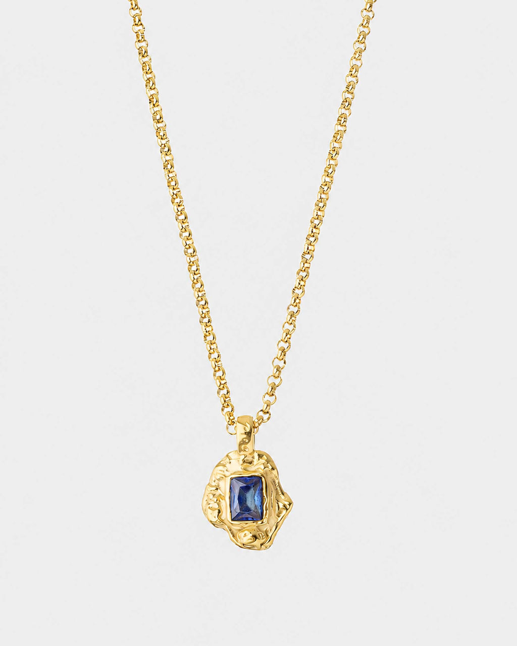 Collar Blue Saphire Dorado
