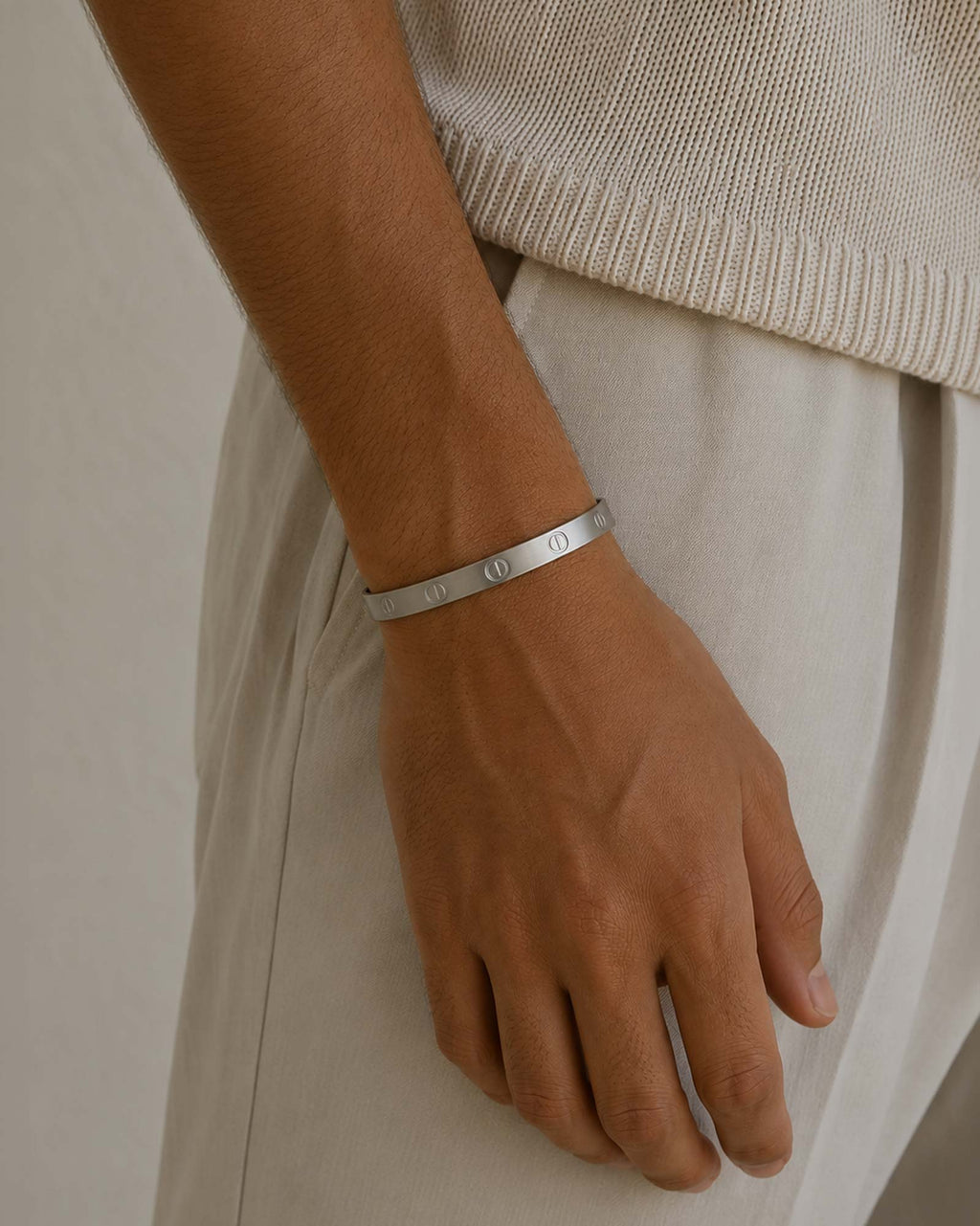 signature rhodium bracelet