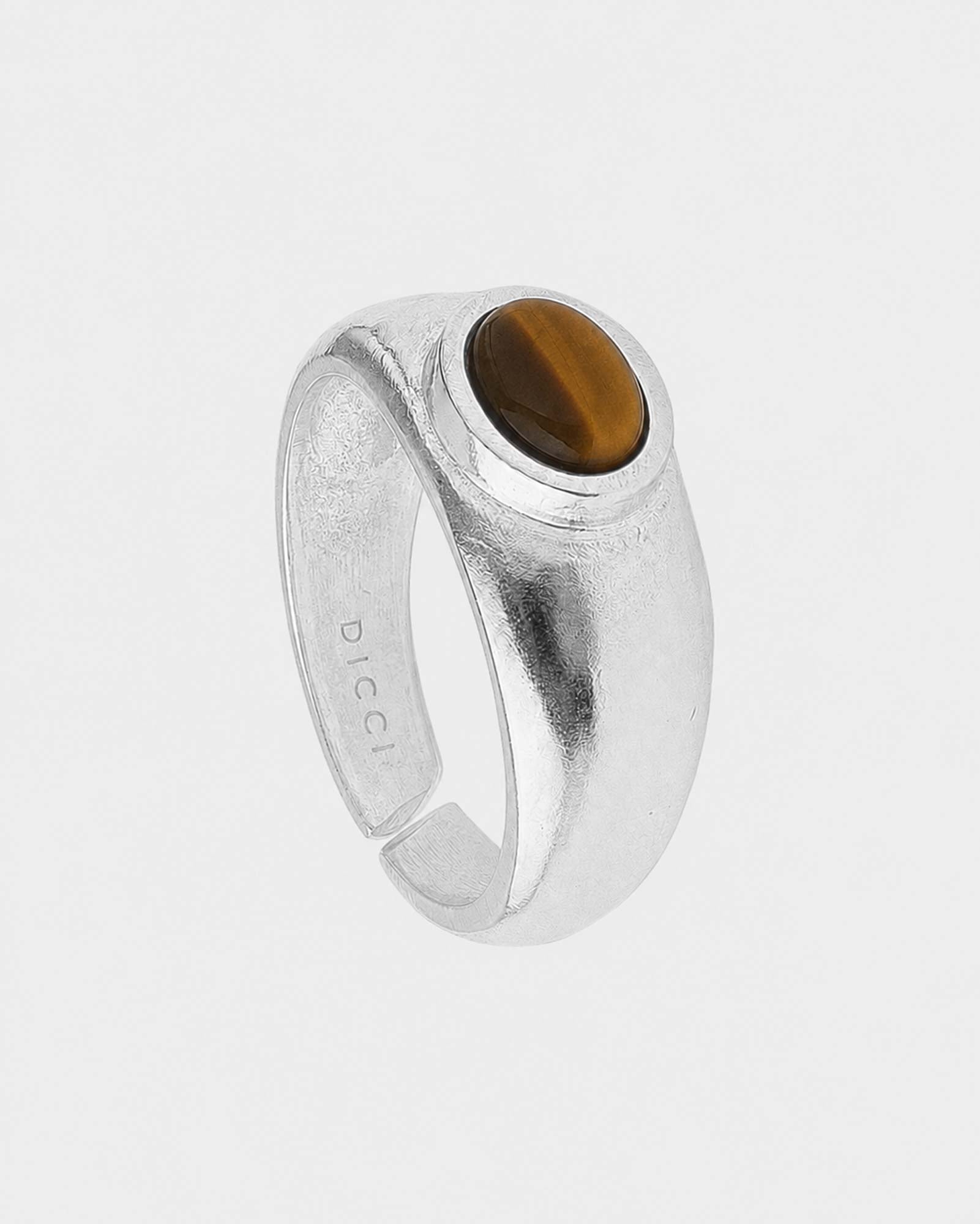 Tiger-eye stone ring