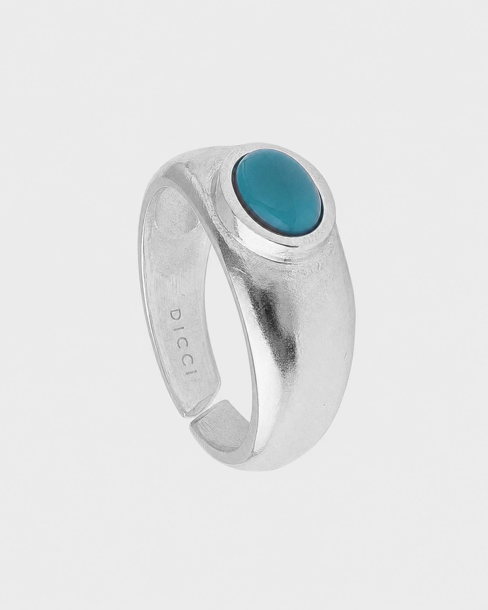 Turquoise ring silver stone