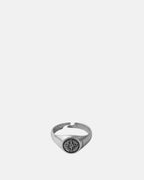 silver stainless steel ring wind rose
