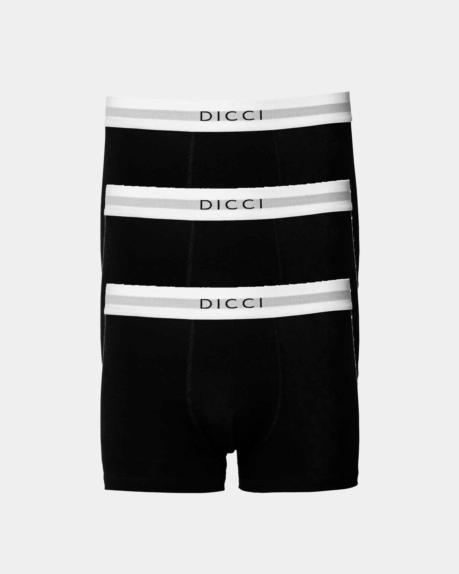 Pack Basic Black Dicci Boxer with bicolor elastic - Online Underwear - Dicci