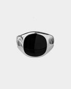 Anello in acciaio inossidabile con pietra nera - Anello classico - Gioielli Unisex Online - Dicci