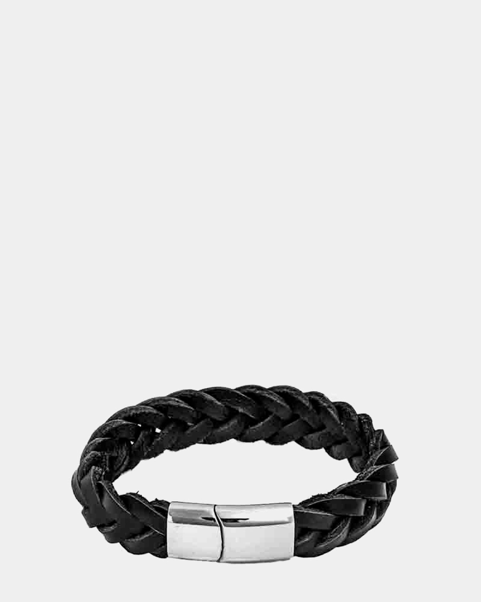 Black Leather Bracelet 'Biker' - Bracelets ManWoman - Dicci