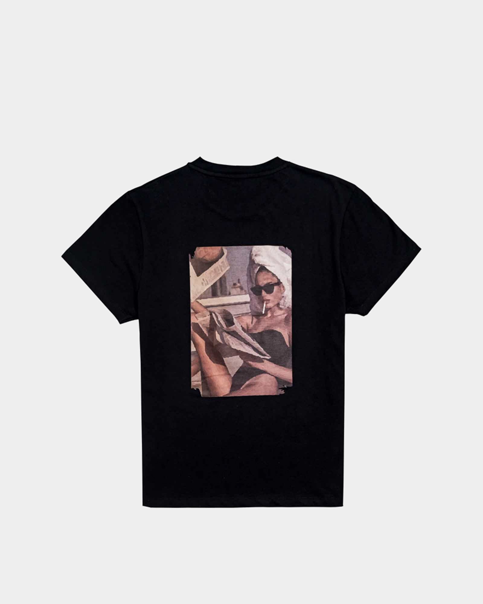 Black T-shirt 'The Vintage Beauty' - Cotton T-shirts - Dicci