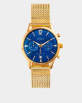 Chronometer watch - Blue dial with gold bracelet - Online Watches - Dicci