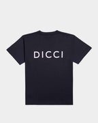 Camiseta azul extragrande con el logotipo estampado de Dicci en la espalda - Camisetas básicas de Dicci de estilo extragrande - Dicci
