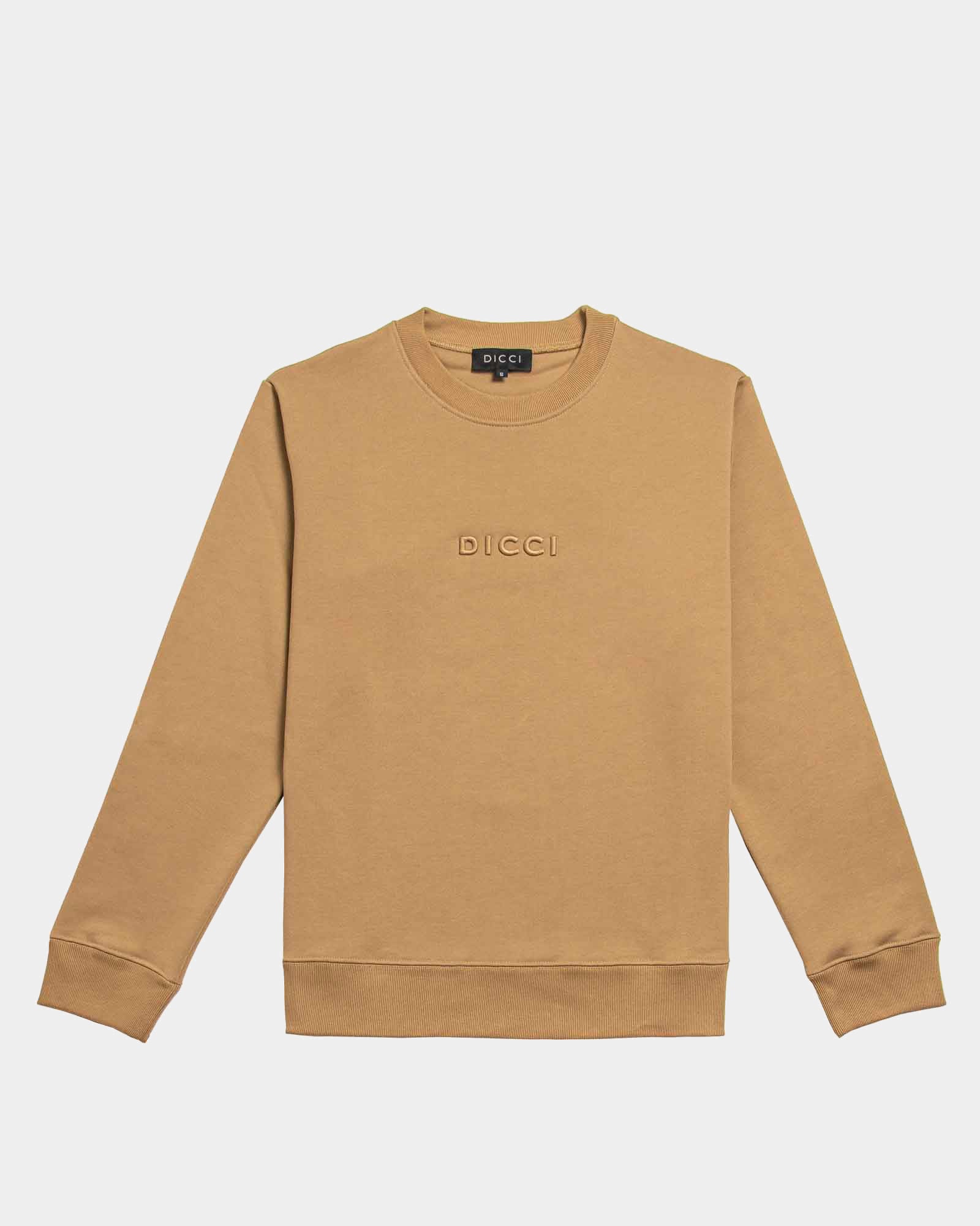Camel Sweatshirt with embossed logo - Unisex Clothing - Dicci