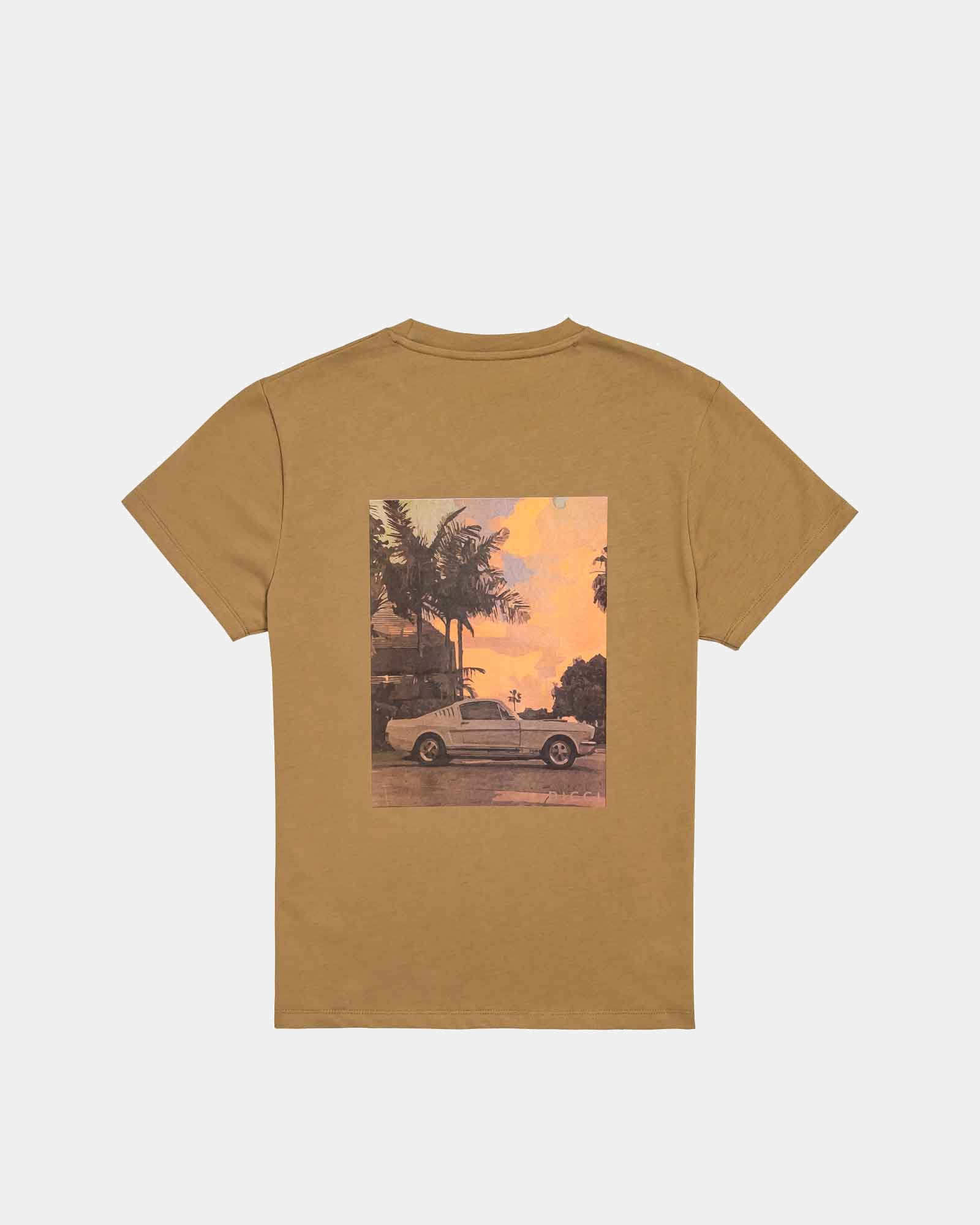 Camel t-shirt 'Sunset Drive' - Cotton Tees - Dicci Store