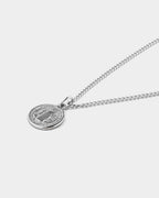 Collar de San Benito - Collar de acero inoxidable con doble colgante grabado de «San Benito» - Joya unisex en línea - Dici