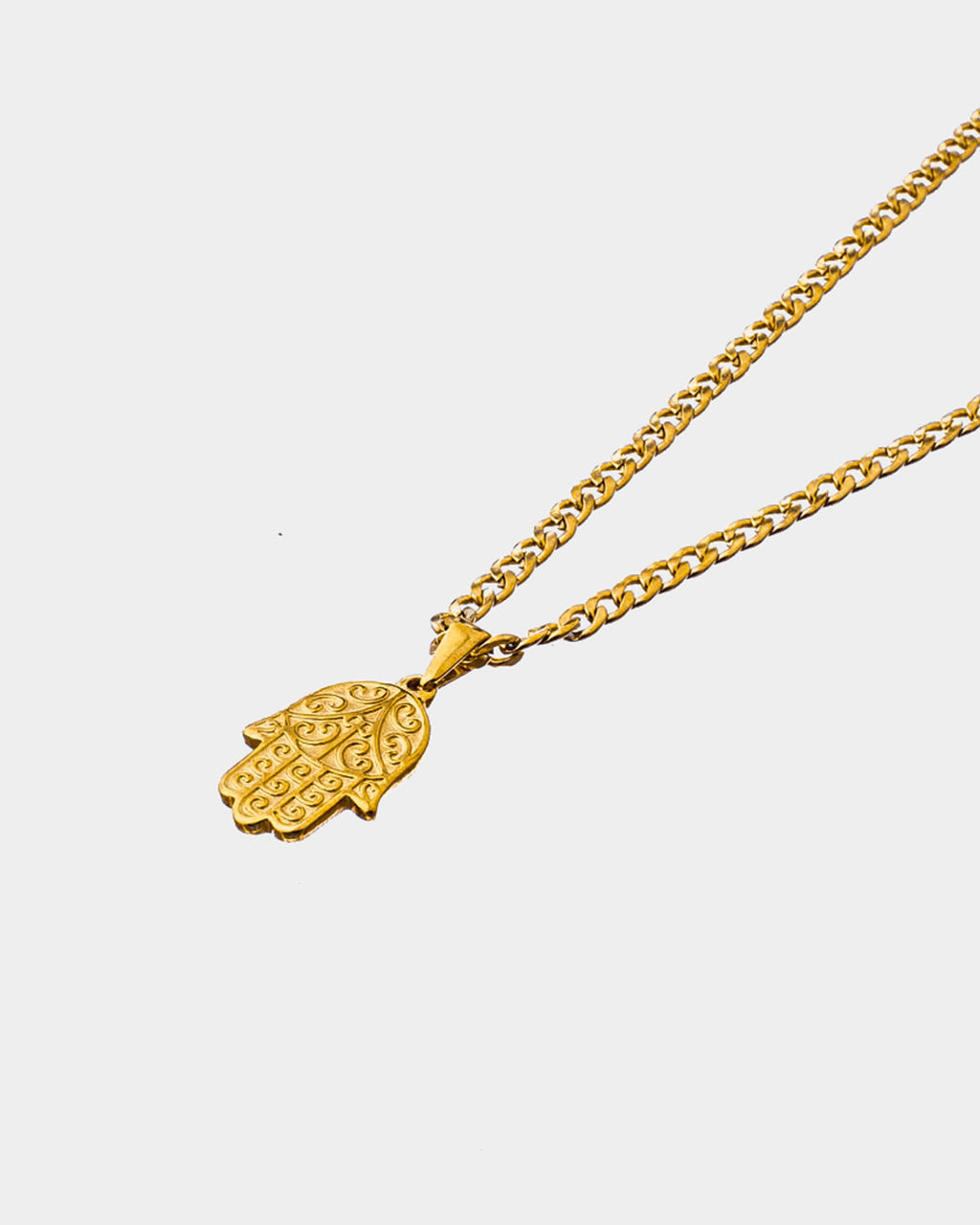 Hamsa  - Collana in Acciaio Inossidabile Dorato 'Hamsa' - Collane Unisex Online - Dicci