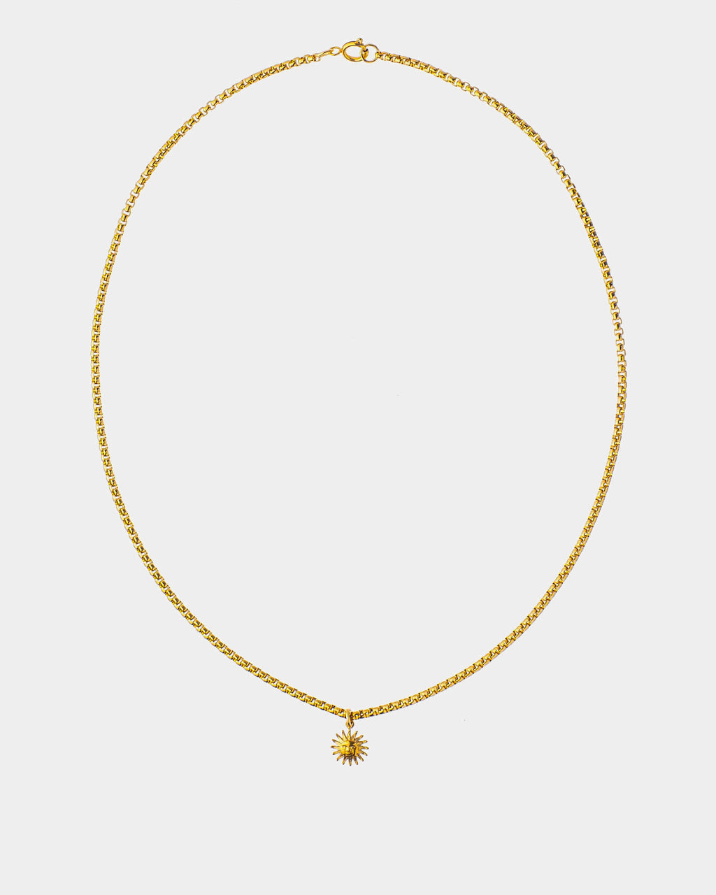 Collar del Sol - Collar de Acero Dorado con Cadena Kauai y colgante del 'Sol' - Joyería Unisexo Online - Dicci